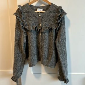 & Other Stories alpaca wool ruffled cardigan